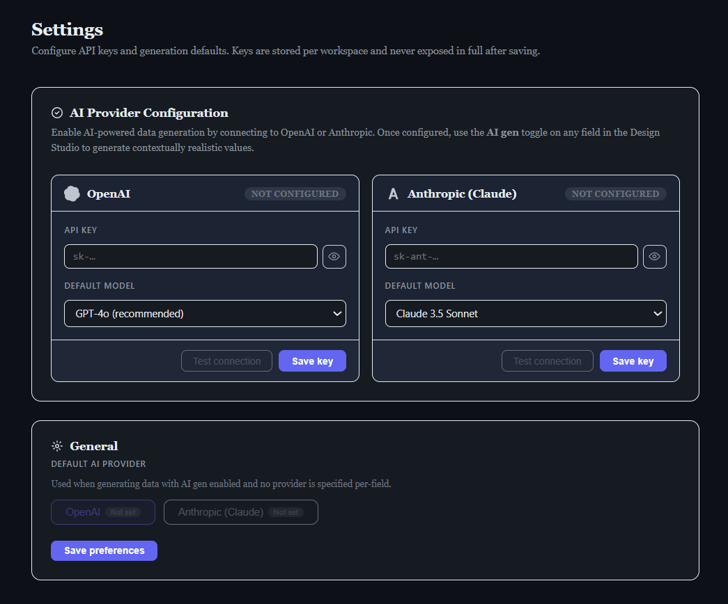 AI Settings Screenshot